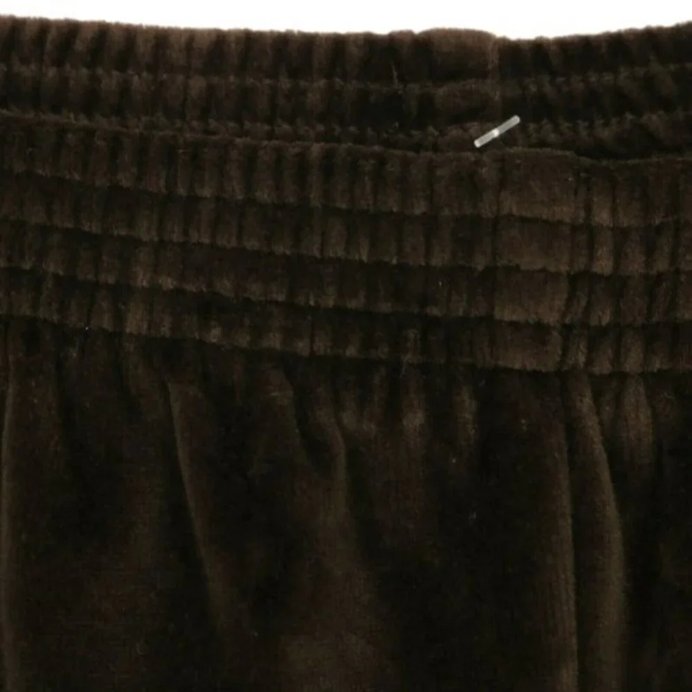Alfred Dunner Velour Pants Brown Stretch Elastic Waist Petite 10 X 27‎ 10P